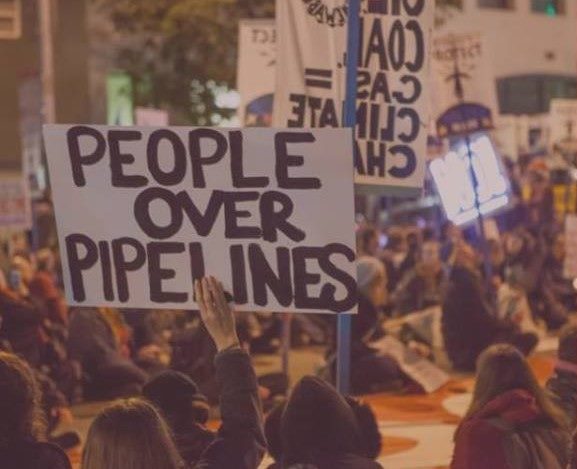 people over pipelines